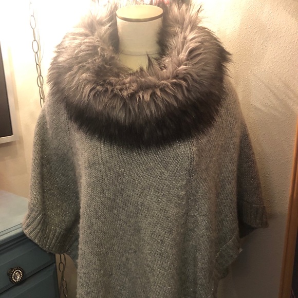 Michael Kors / silver sweater/ cape with …